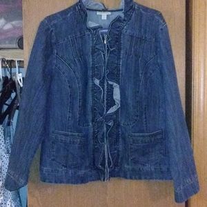 Dress barn ruffles denim jacket 18/20